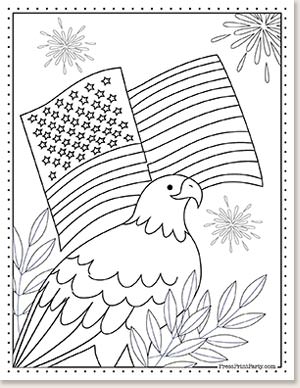 bald eagle and american flag -10 free coloring pages of the American flag for kids printables - Press Print Party
