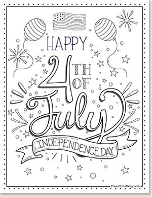 Happy 4th of july independance day coloring -10 free coloring pages of the American flag for kids printables - Press Print Party