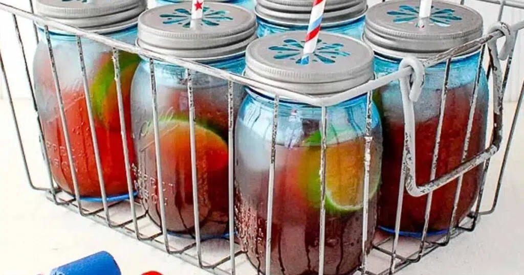 firecracker punch in mason jars. 10 Easy Punch Recipes for Parties, Non-Alcoholic Summer Drinks - Press Print Party