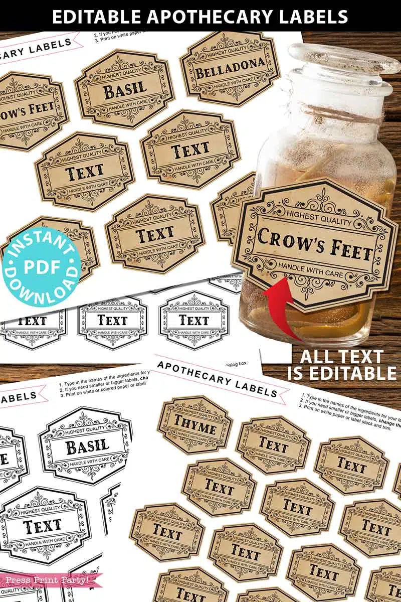 Printable Herb and Spice Jar Labels