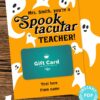 EDITABLE Halloween Gift Card Holder, Teacher Gift Printable, 5x7", ... Spooktacular ..., Customize Text / Name/ Occupation, INSTANT DOWNLOAD Press Print Party