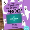 EDITABLE Halloween Gift Card Holder, Teacher Gift Printable Template, 5x7", Employee, Staff, Thank You for All You Boo, INSTANT DOWNLOAD Press Print Party