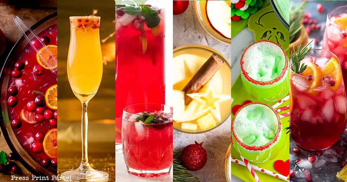 35 Great Christmas Punch Recipes to Make for a Crowd - holiday party punch - Press Print Party