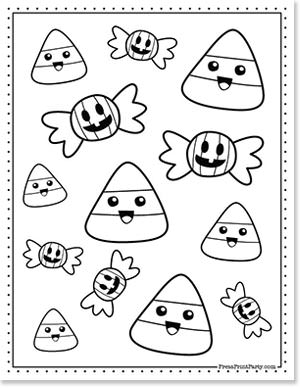 halloween candy corn coloring pages