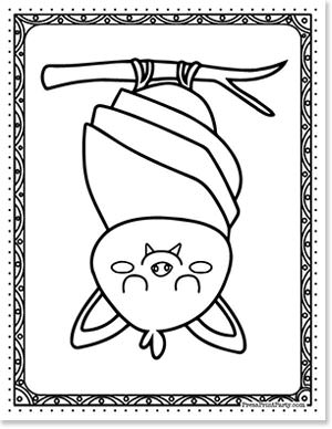bat - 10 halloween coloring pages free printable book for kids - Halloween coloring sheets - Press Print Party!