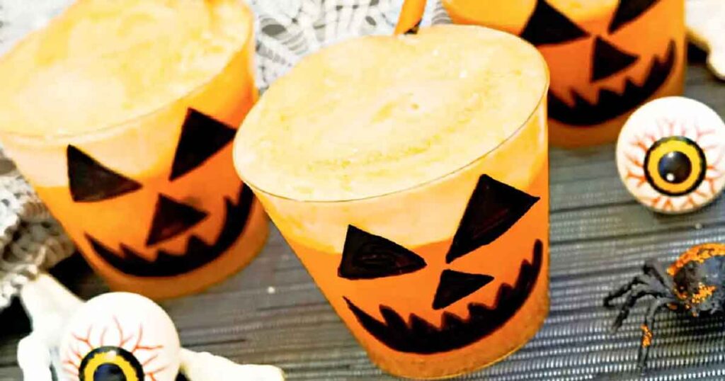 orange halloween punch- 33 Wickedly Fun Recipes for Halloween Drinks ideas non alcoholic for Kids & alcoholic for Adults - Press Print Party