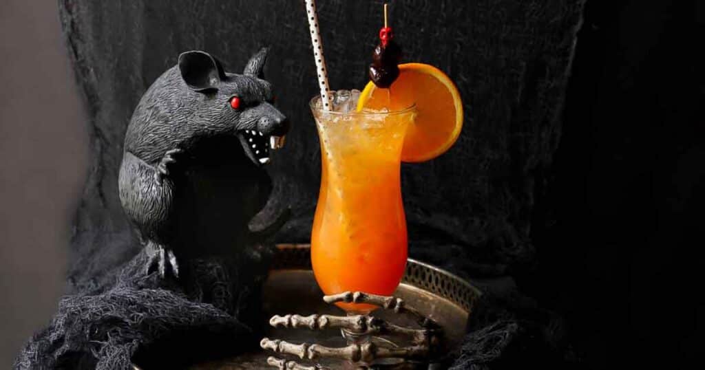 zombie cocktail- 33 Wickedly Fun Recipes for Halloween Drinks ideas non alcoholic for Kids & alcoholic for Adults - Press Print Party