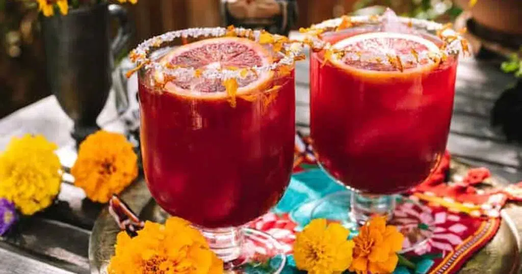 blood orange margarita tequila- 33 Wickedly Fun Recipes for Halloween Drinks ideas non alcoholic for Kids & alcoholic for Adults - Press Print Party