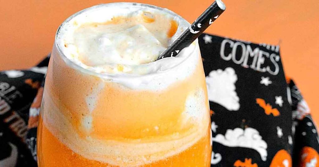 orange witches brew punch- 33 Wickedly Fun Recipes for Halloween Drinks ideas non alcoholic for Kids & alcoholic for Adults - Press Print Party