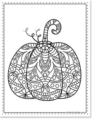 Free Pumpkin Printable Coloring Pages For Fall - Press Print Party zentangle pumpkin