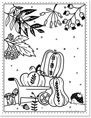 Free Pumpkin Printable Coloring Pages For Fall - Press Print Party fall pumpkins in cart