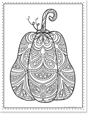 Free Pumpkin Printable Coloring Pages For Fall - Press Print Party zentangle pumpkin