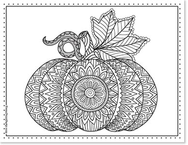 Free Pumpkin Printable Coloring Pages For Fall - Press Print Party zentangle pumpkin