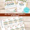 EDITABLE Thanksgiving Tags Printable, Thankful for You Gift Tag, Fall Tag for Teacher, Staff, Employees, Nurse, Rustic INSTANT DOWNLOAD Press Print Party thankful youre my teacher