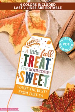 Thanksgiving Tags Printable, A Little Fall Treat for Someone Sweet, Fall Gift Tag, Friendsgiving, Teacher, Staff, Nurse, INSTANT DOWNLOAD Press Print Party