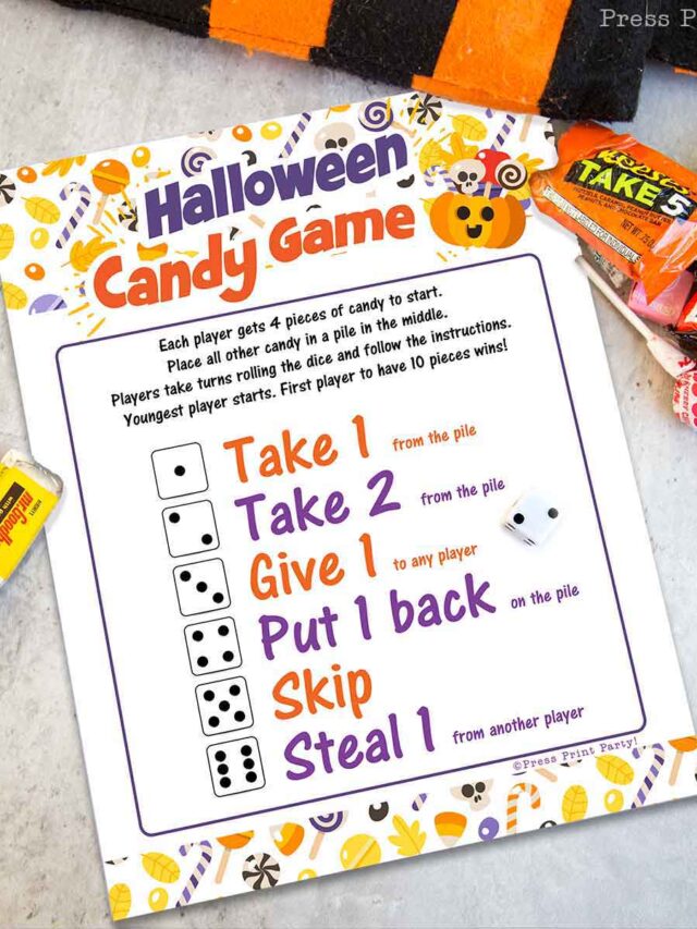 Halloween Candy Game Free Printable Press Print Party