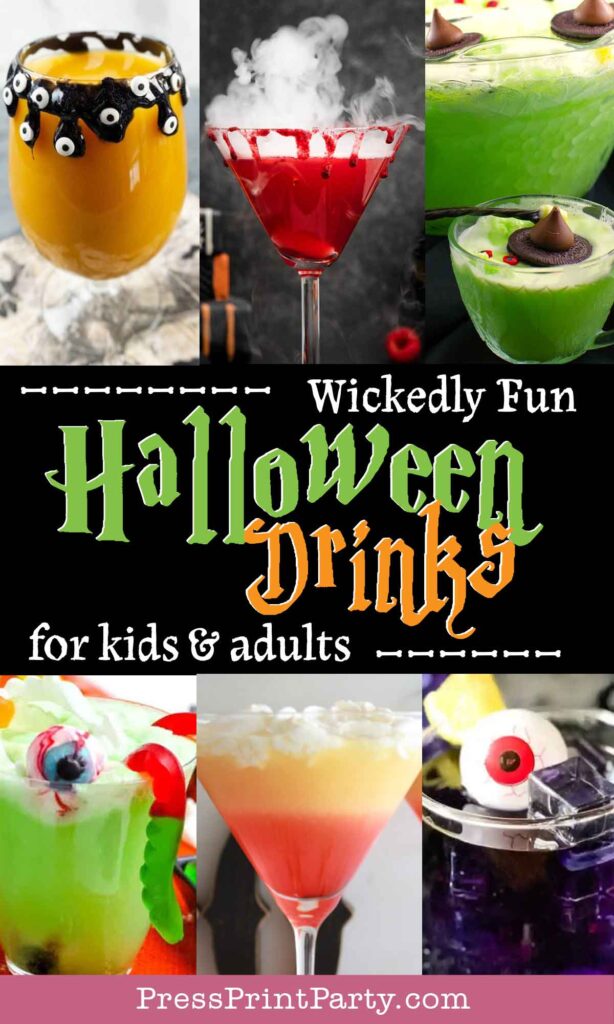 - 33 Wickedly Fun Recipes for Halloween Drinks ideas non alcoholic for Kids & alcoholic for Adults - Press Print Party
