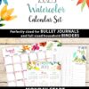 press print party 2023 Calendar Printable Bundle, Watercolor design, Bullet Journal Inserts, Monthly Calendar, Daily Routine Tracker, INSTANT DOWNLOAD monday start