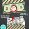 Play Christmas Money and Cash Envelope Printable, Christmas Money Envelope, Money Holder, Fake Money for Christmas, INSTANT DOWNLOAD press print party