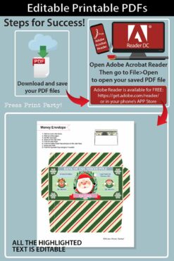 Play Christmas Money and Cash Envelope Printable, Christmas Money Envelope, Money Holder, Fake Money for Christmas, INSTANT DOWNLOAD press print party