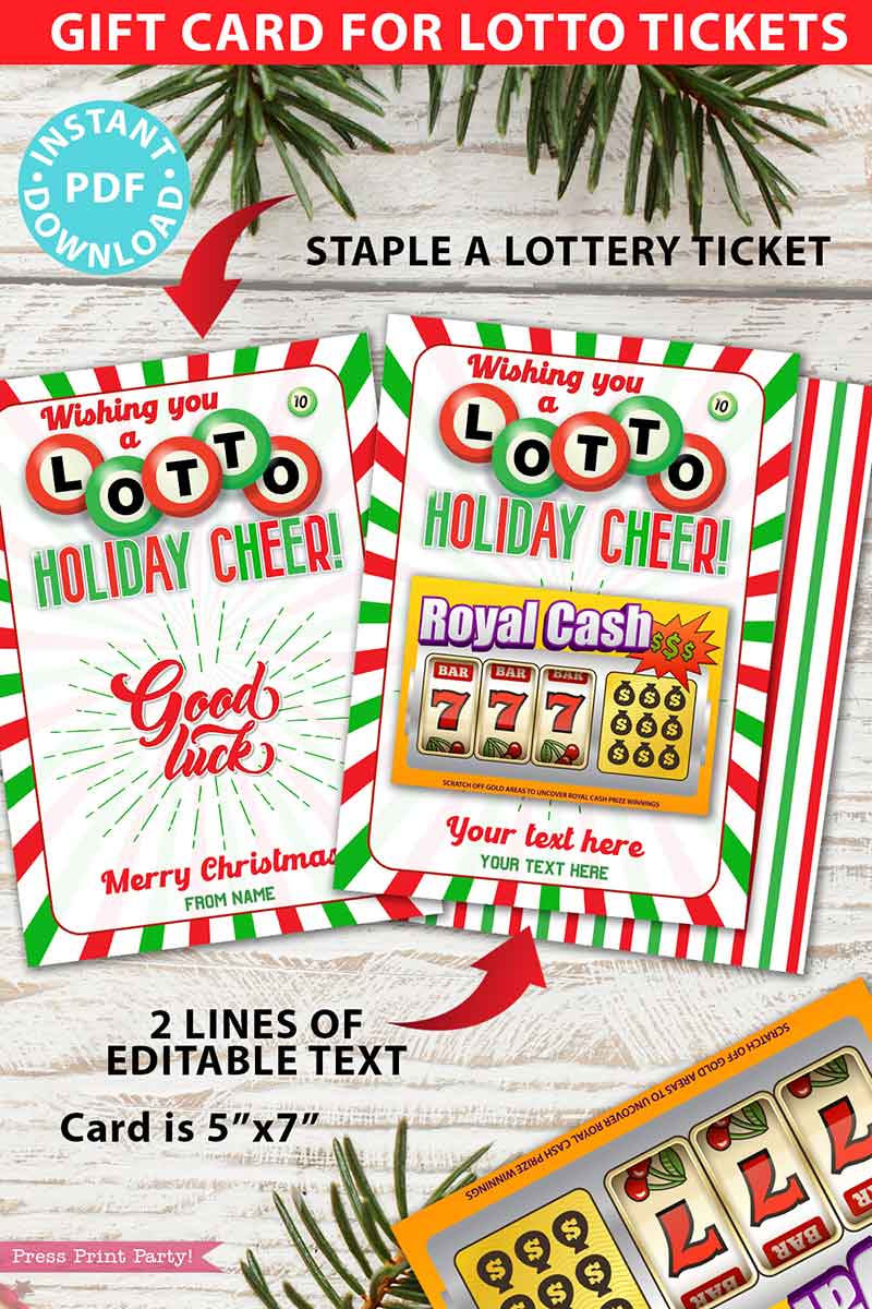 Ho Ho Dough Lottery Ticket Holders Lottery Ticket Party Favor Tags  Christmas Party Favor Tags Adult Party Favor INSTANT DOWNLOAD 