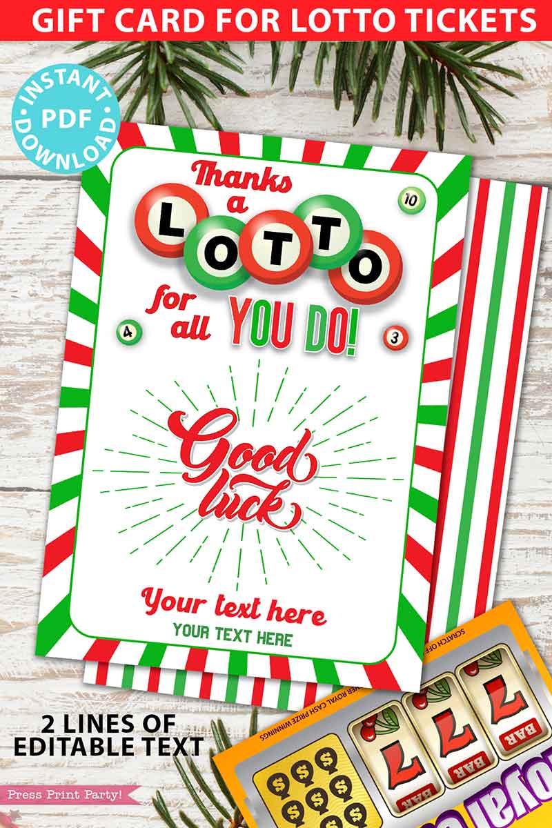 Lotto Luck, Teacher Appreciation Gift, Lottery Ticket Holder, Teacher Thank  You