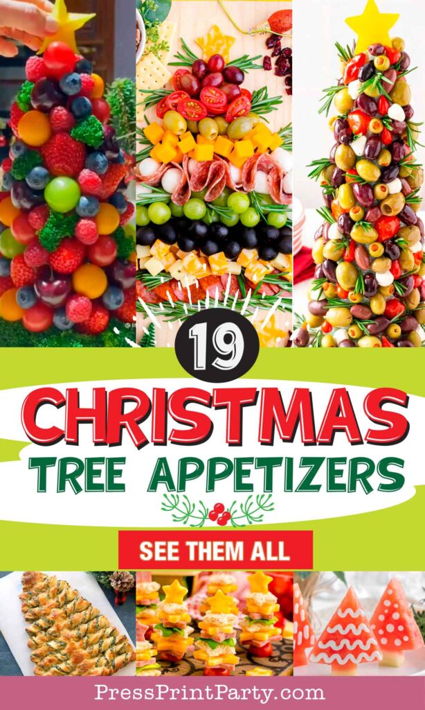 Christmas Tree Appetizers - Press Print Party - appetizers shaped like a christmas tree for centerpiece