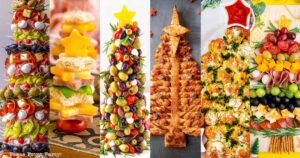 Christmas Tree Appetizers - Press Print Party - appetizers shaped like a christmas tree for centerpiece
