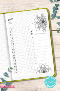 mandala coloring bullet journal tracker monthly goals tracker in bullet journal Press Print Party