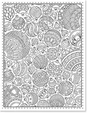Ornaments zentangle - Festive Free Coloring Pages for Christmas Printable Press Print Party