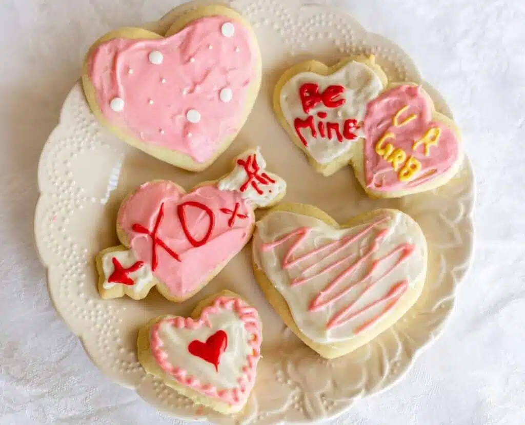 valentines day sour cream sugar cookies - Valentine Snack Ideas for Classroom parties at school - Press Print Party!