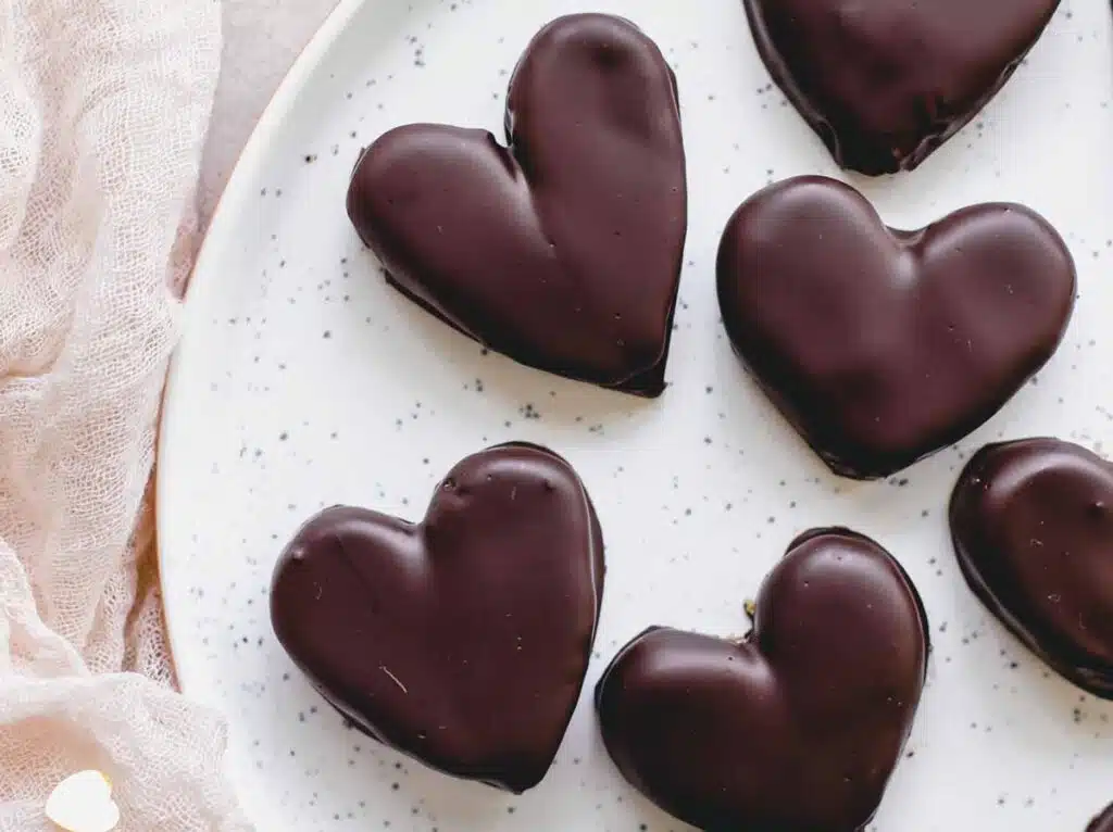 Chocolate peanut butter hearts - Valentine Snack Ideas for Classroom parties at school - Press Print Party!