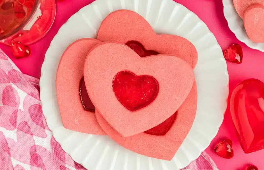 stained glass valentine heart cookies - Valentine Snack Ideas for Classroom parties at school - Press Print Party!