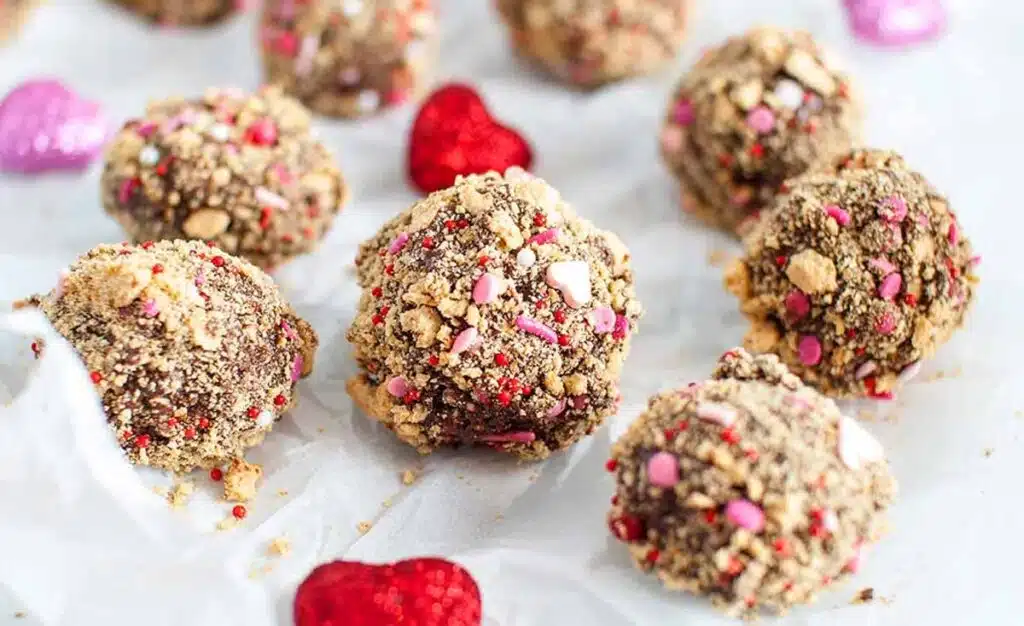 smore brownie bites truffles - Valentine Snack Ideas for Classroom parties at school - Press Print Party!