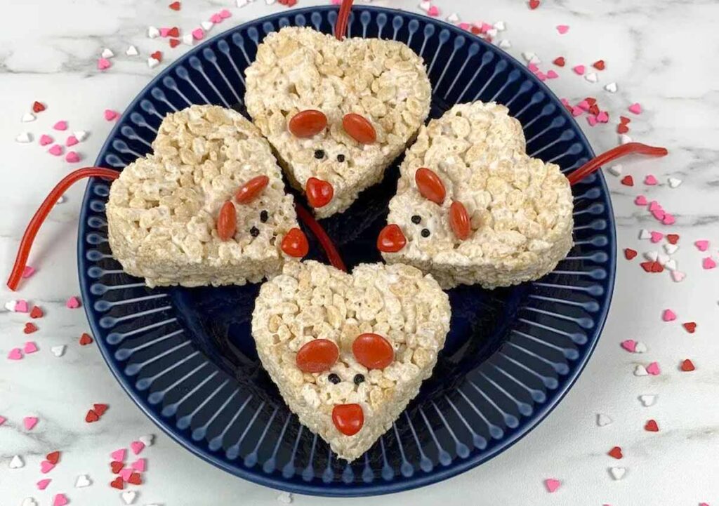 mice rice crispies - Valentine Snack Ideas for Classroom parties at school - Press Print Party!