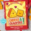 Valentine Cheese and Crackers Card Printable, Classroom Kids Valentines Tags, We Go together Like Cheese and Crackers, INSTANT DOWNLOAD press print party!