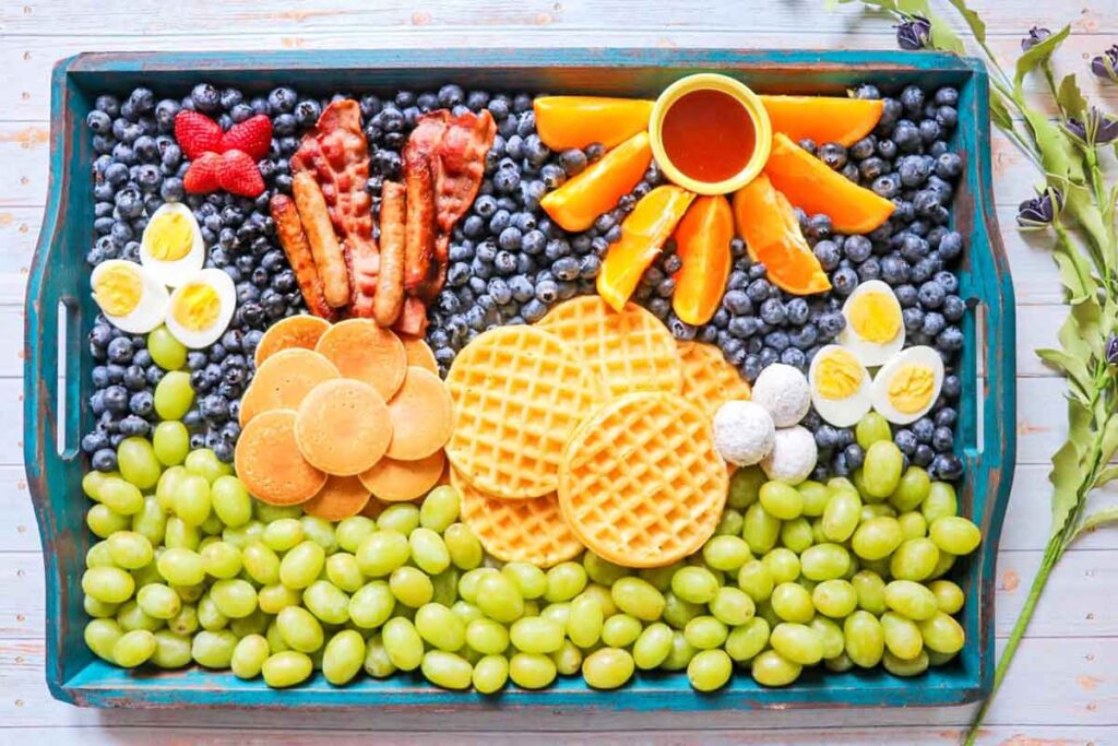 breakfast easter board- Beautiful Easter Charcuterie Board Ideas - Press Print Party