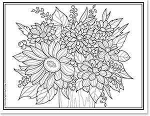 flowers in vase for adult - 20 Coloring pages of flowers for kids and adults- new and unique - Press Print Party!