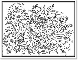 whimsical coloring of flowers for adults - 20 Coloring pages of flowers for kids and adults- new and unique - Press Print Party!
