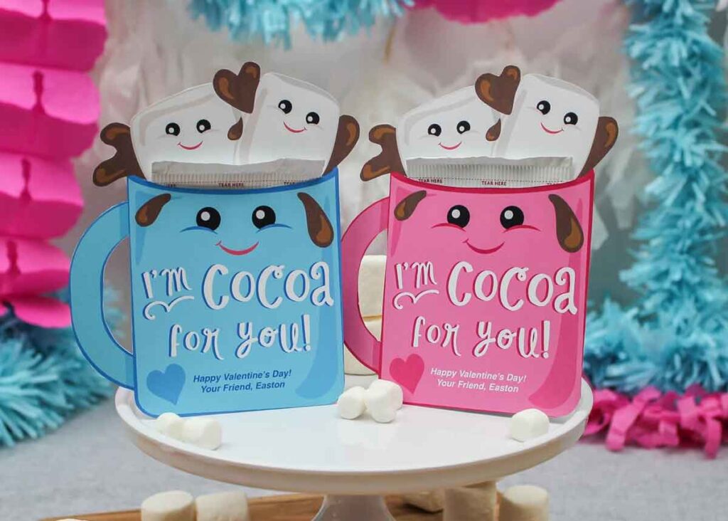 cocoa valentine- The ultimate list of Classroom Valentine Gift Ideas for Kids - Press Print Party!