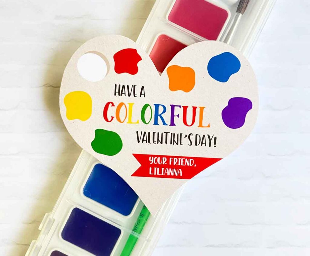 watercolor tag valentine - The ultimate list of Classroom Valentine Gift Ideas for Kids - Press Print Party!
