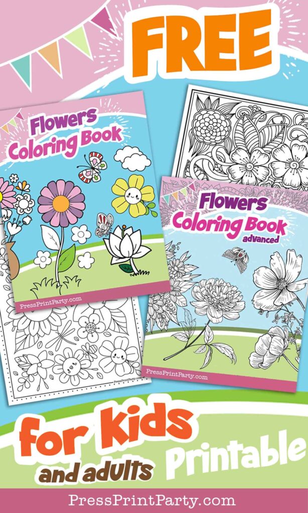 20 Coloring pages of flowers for kids and adults- new and unique - Press Print Party!
