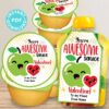 Applesauce Valentine Tags for Kids Printable, Apple Sauce Pouch /cup, You're Awesome sauce, Classroom Valentines, Editable, INSTANT DOWNLOAD Press Print Party