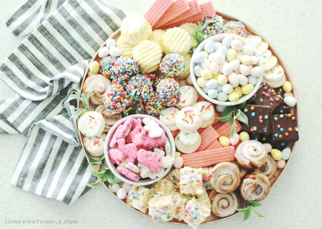 dessert easter board- Beautiful Easter Charcuterie Board Ideas - Press Print Party