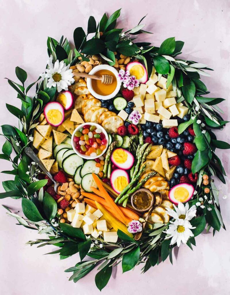 easter wreath cheese board - Beautiful Easter Charcuterie Board Ideas - Press Print Party