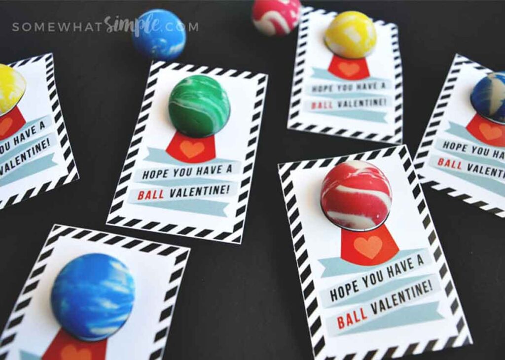ball valentine free - The ultimate list of Classroom Valentine Gift Ideas for Kids - Press Print Party!