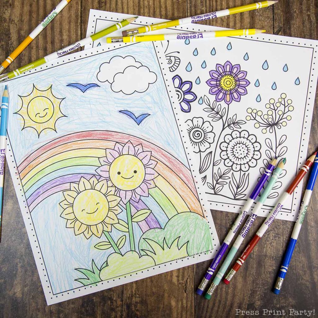 20 Coloring pages of flowers for kids and adults- new and unique - Press Print Party!