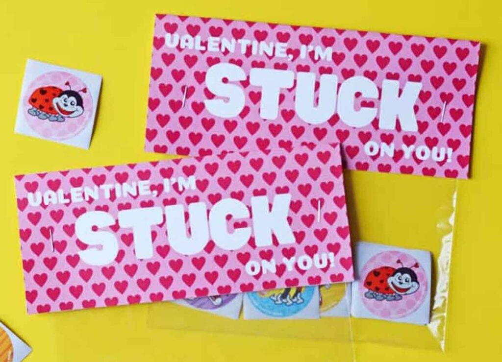 free sticker valentine cards - The ultimate list of Classroom Valentine Gift Ideas for Kids - Press Print Party!