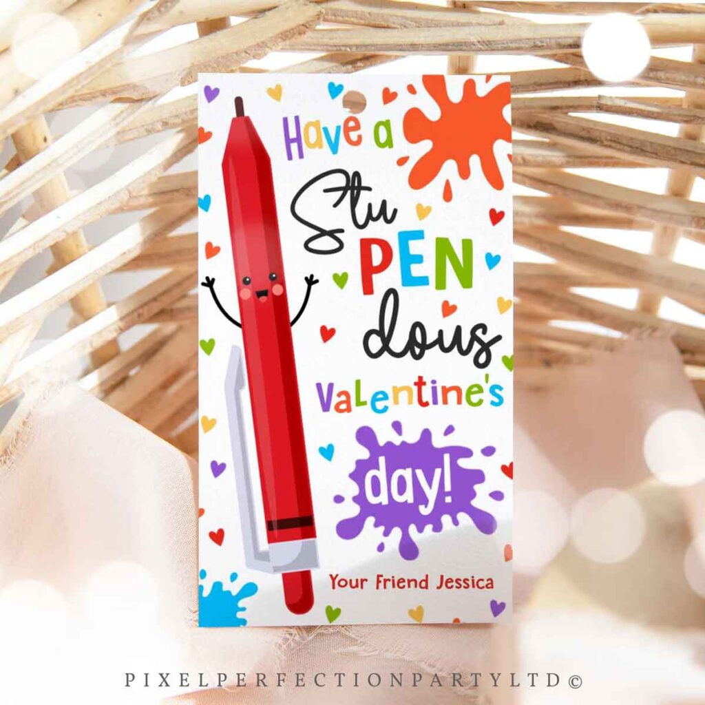 Hae a stupendous valentine pen valenting - The ultimate list of Classroom Valentine Gift Ideas for Kids - Press Print Party!