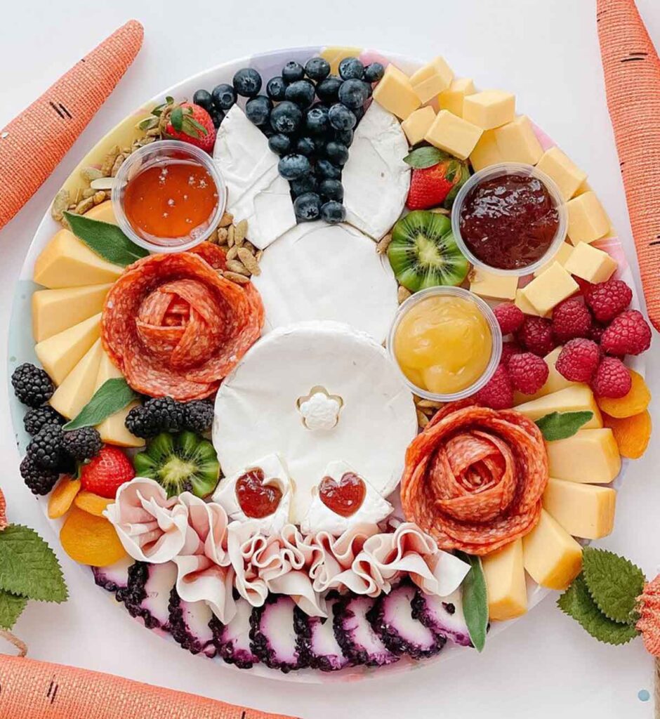 super cute bunny charcuterie board - Beautiful Easter Charcuterie Board Ideas - Press Print Party